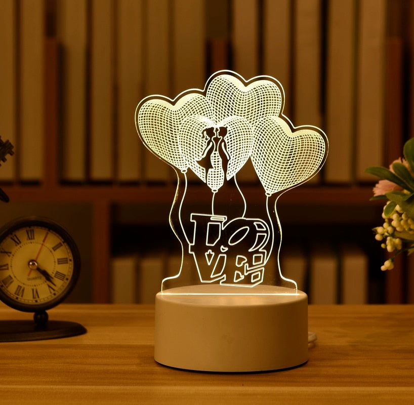 💡 مصباح ليلي شفاف ثلاثي الابعاد باشكال مختلفة للمنزل والاماكن العامة 💡